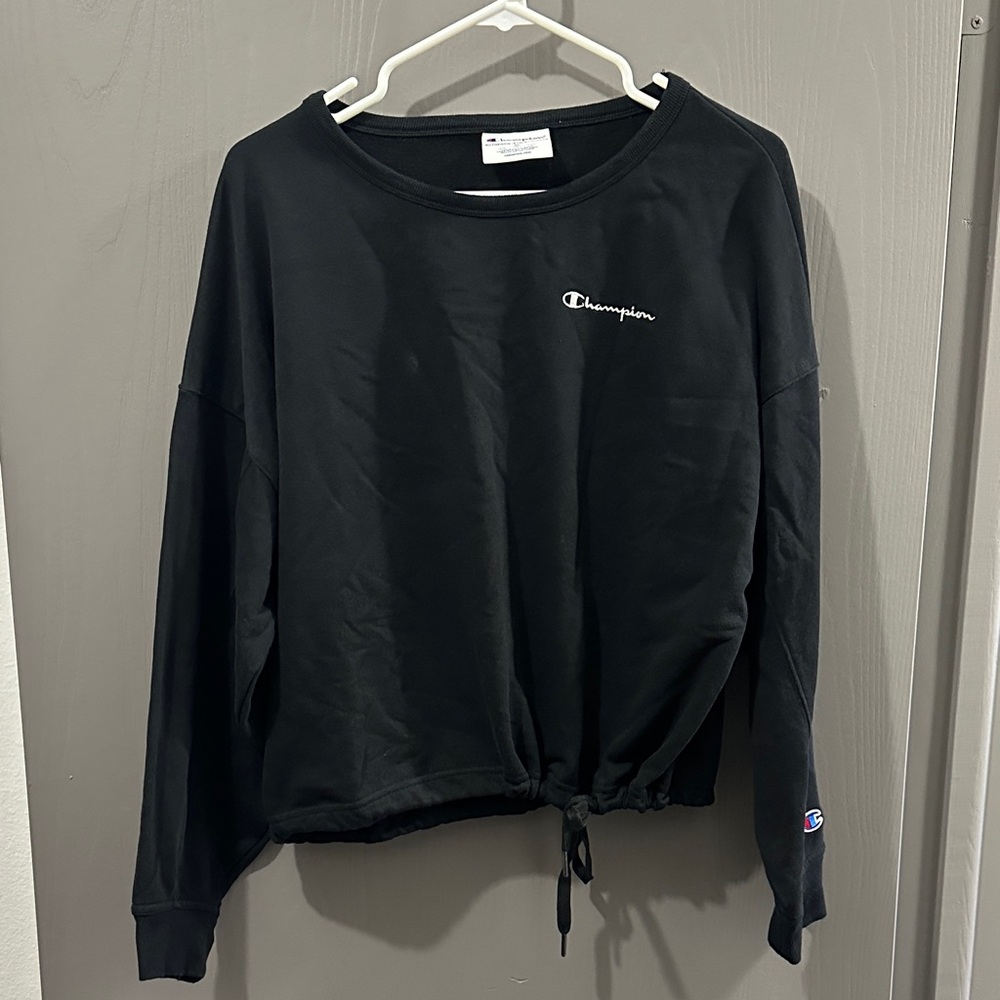 Champion Black Pullover with Logo